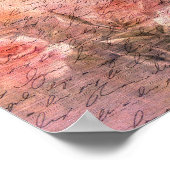 Floral Rozen Antiek handschrift Poster (Hoek)