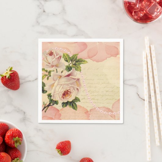 Floral Rozen Antiek ontkoppeling van handschrift Servet (Insitu)
