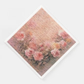 Floral Rozen Antiek ontkoppeling van handschrift Servet (Hoek)