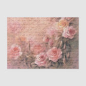 Floral Rozen Antiek ontkoppeling van handschrift Tissuepapier (Voorkant)