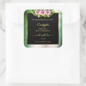 Floral Rozen Blauwgroen Etiketten voor marmer- en  (Tas)