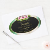 Floral Rozen Blauwgroen Etiketten voor marmer- en  (Envelop)