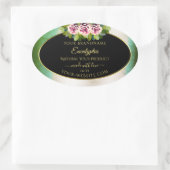 Floral Rozen Blauwgroen Etiketten voor marmer- en  (Tas)