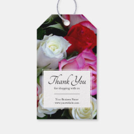 Floral Rozen Bouquet bedankt Cadeaulabel