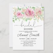 Floral rozen Bridal douitation Kaart (Voorkant)