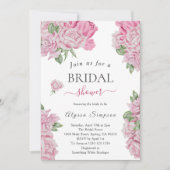 Floral rozen Bridal douitation Kaart (Voorkant)