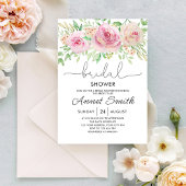 Floral rozen Bridal douitation Kaart