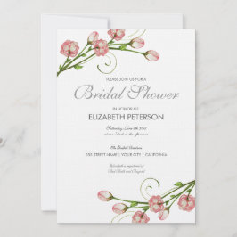 Floral Rozen Bridal Shower Kaart