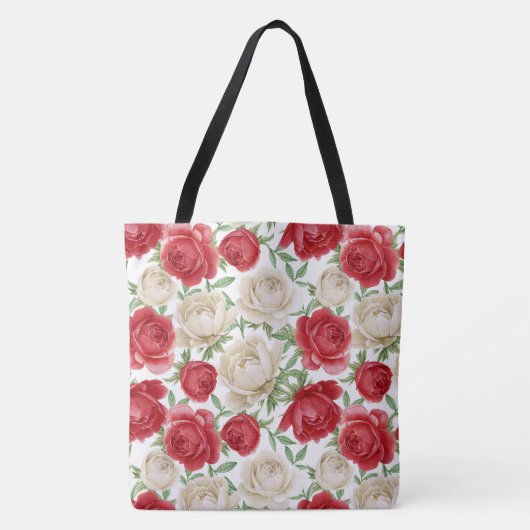 Floral Rozen Canvas tas (Voorkant)