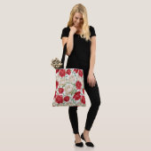 Floral Rozen Canvas tas (Op model)