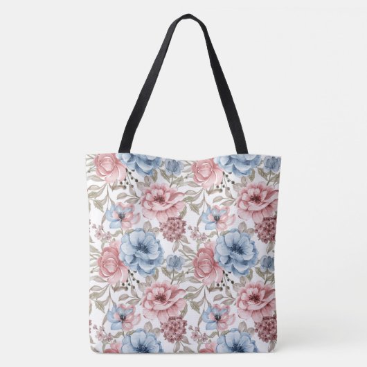 Floral Rozen Canvas tas (Achterkant)
