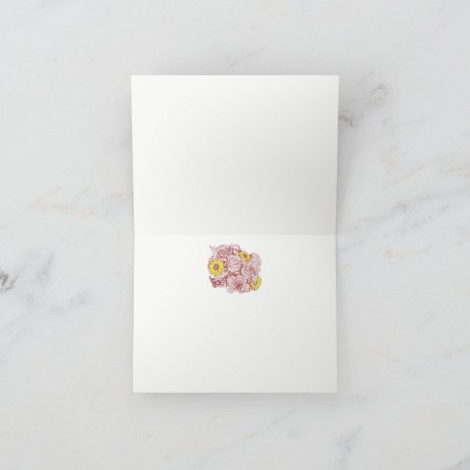 Floral Rozen Daisies Terra Cotta Bedankkaart (Binnen)