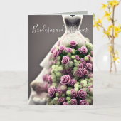 Floral Rozen Dress Vrijgezellenfeest Kaart (Gele Bloem)