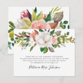 Floral Rozen Funeral Memorial Dank u Bedankkaart (Voorkant / Achterkant)