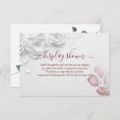 Floral Rozen geven een bridal bruiloft-douche weer Informatiekaartje (Voorkant / Achterkant)