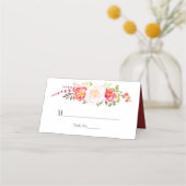 Floral Rozen Greenery (roze en groene Waterverf) Plaatskaartje (Voorkant)