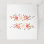Floral Rozen Greenery (roze en groene Waterverf) Plaatskaartje (Buitenkant ongevouwen)