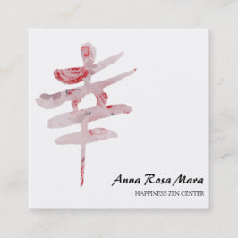 *~* Floral Rozen HAPPINESS Kanji Japan QR Vierkante Visitekaartje