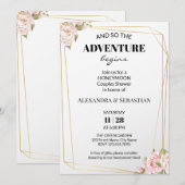 Floral Rozen Honeymoon Shower Kaart (Voorkant / Achterkant)