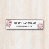 Floral Rozen Kantoor Deurteken Naam Bord Deurbordje (Voorkant)