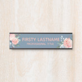 Floral Rozen Kantoor Deurteken Naam Bord Deurbordje (Voorkant)