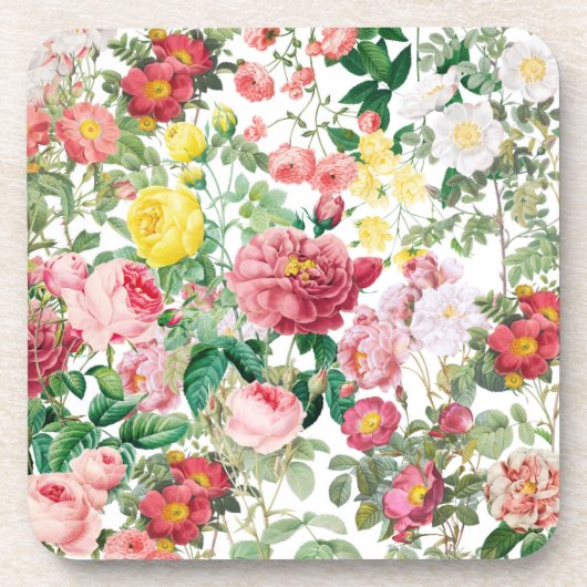 Floral Rozen lentestuin Bier Onderzetter (Voorkant)