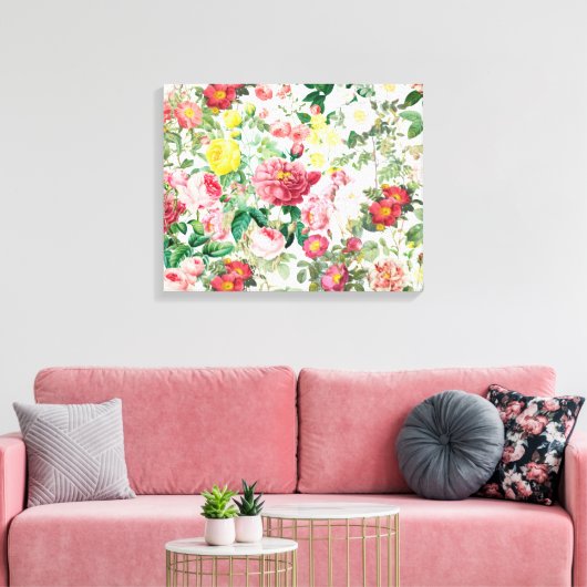 Floral Rozen lentestuin Canvas Afdruk (Insitu (Woonkamer))