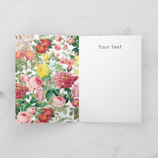 Floral Rozen  lentestuin Moederdag Feestdagen Kaart (Binnen)