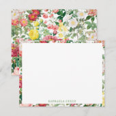 Floral Rozen  lentestuin Notitiekaartje (Voorkant / Achterkant)