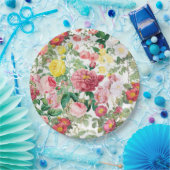 Floral Rozen  lentestuin Papieren Bordje (Feest)