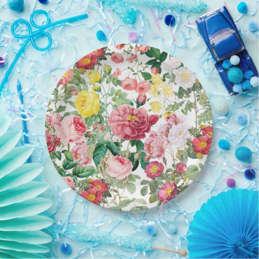 Floral Rozen  lentestuin Papieren Bordje (Feest)