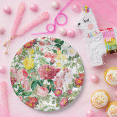 Floral Rozen  lentestuin Papieren Bordje (Feest)