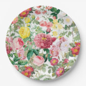 Floral Rozen  lentestuin Papieren Bordje (Voorkant)