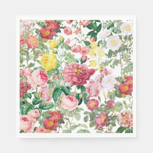 Floral Rozen  lentestuin Servet (Voorkant)