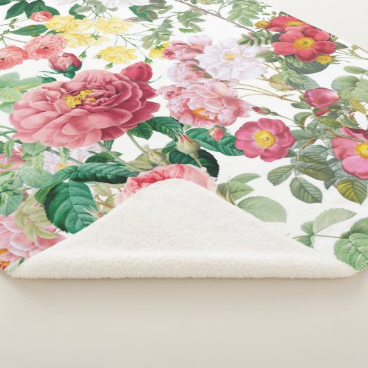 Floral Rozen  lentestuin Sherpa Deken (3/4)