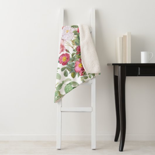 Floral Rozen  lentestuin Sherpa Deken (In situ)