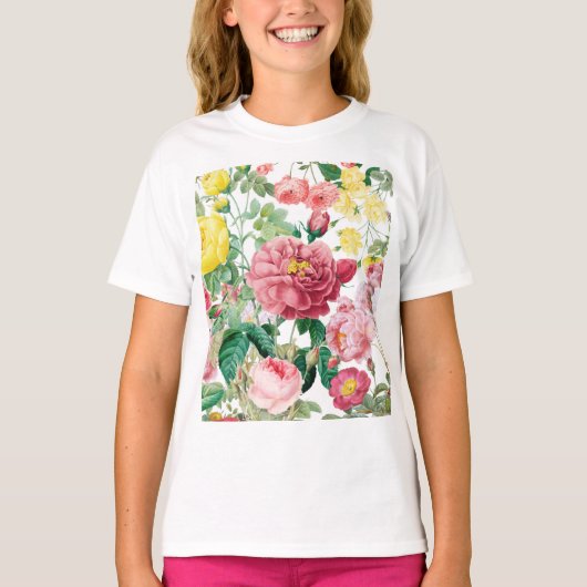 Floral Rozen lentestuin T-shirt (Voorkant)