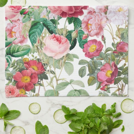 Floral Rozen  lentestuin Theedoek (Gevouwen)