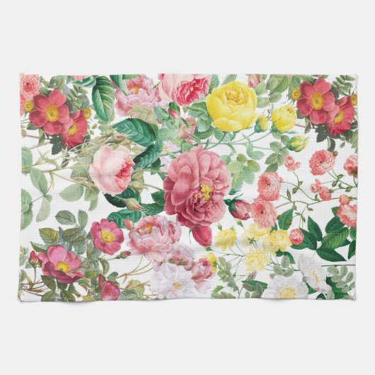Floral Rozen  lentestuin Theedoek (Horizontaal)
