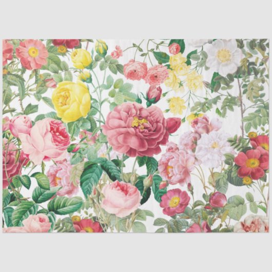 Floral Rozen  lentestuin Tissuepapier (Voorkant)