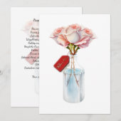 Floral rozen moederdag feestdagenkaart (Voorkant / Achterkant)