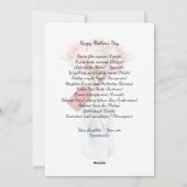 Floral rozen moederdag feestdagenkaart (Achterkant)