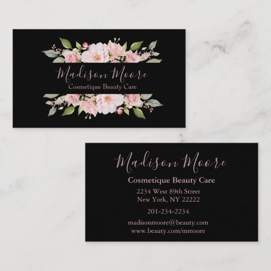  Floral Rozen Name/Business Inscripting Visitekaartje (Voorkant / Achterkant)