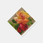 Floral Rozen papier servetten (Hoek)