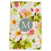 Floral Rozen Peonies Monogram MGB Medium Cadeauzakje (Achterkant)
