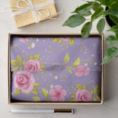  Floral Rozen Roze Paars Patroon Tissuepapier (Geschenk)