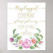 floral rozen unplugged bruiloft printplaat poster (Voorkant)