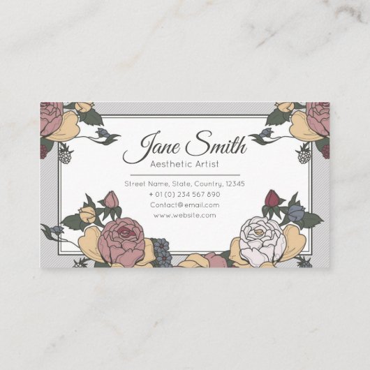 Floral Rozen  Visitekaartje (Achterkant)