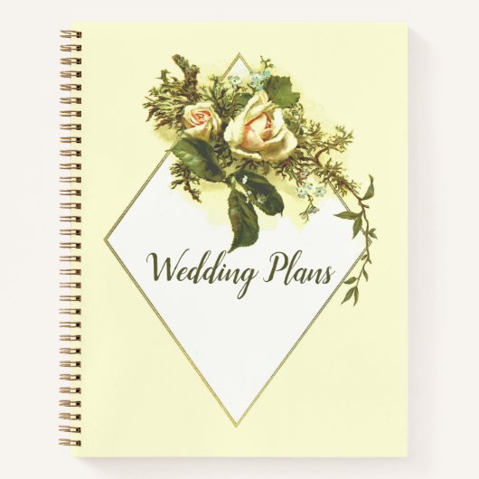  Floral Rozen Wedding Planner Notitieboek (Voorkant)