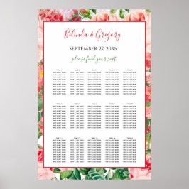  Floral Rozen Wedding Seating Chart Poster